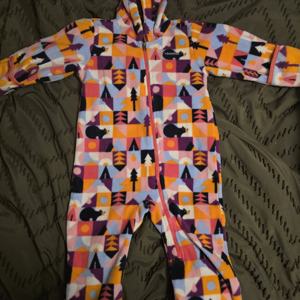 Vibrant Patterned Kids Hooded Onesie